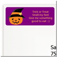 Jack O Lantern Witch - Halloween Return Address Labels