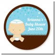 Jewish Baby Boy - Round Personalized Baby Shower Sticker Labels thumbnail