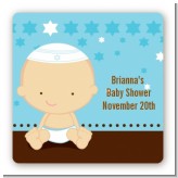 Jewish Baby Boy - Square Personalized Baby Shower Sticker Labels