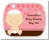 Jewish Baby Girl - Personalized Baby Shower Rounded Corner Stickers