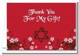 Jewish Star Of David Floral Blossom - Bar / Bat Mitzvah Thank You Cards thumbnail