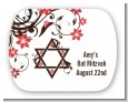 Jewish Star Of David Floral Blossom - Personalized Bar / Bat Mitzvah Rounded Corner Stickers thumbnail