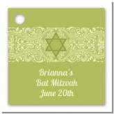 Jewish Star of David Sage Green - Personalized Bar / Bat Mitzvah Card Stock Favor Tags