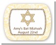 Jewish Star of David Yellow & Brown - Personalized Bar / Bat Mitzvah Rounded Corner Stickers thumbnail