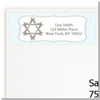 Jewish Star of David Blue & Brown - Bar / Bat Mitzvah Return Address Labels