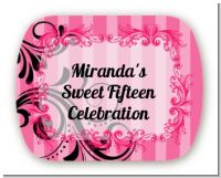 Juicy Couture Inspired - Personalized Birthday Party Rounded Corner Stickers