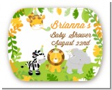 Jungle Party - Personalized Baby Shower Rounded Corner Stickers