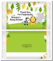 Jungle Party - Personalized Popcorn Wrapper Baby Shower Favors
