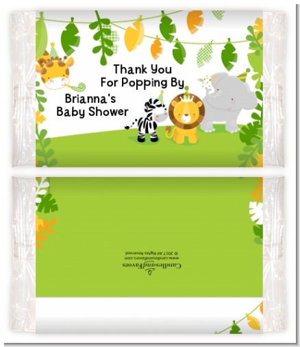 Jungle Party - Personalized Popcorn Wrapper Baby Shower Favors