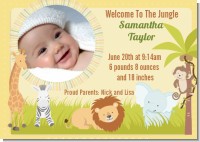 Jungle Safari Party - Birth Announcement Photo Card
