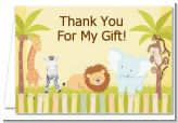 Jungle Safari Party - Birthday Party Thank You Cards