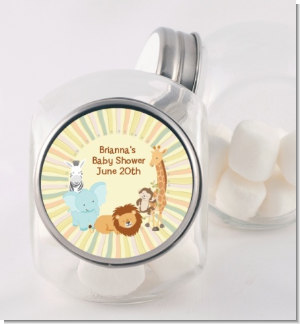 Jungle Safari Party - Personalized Baby Shower Candy Jar