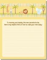 Jungle Safari Party - Baby Shower Notes of Advice