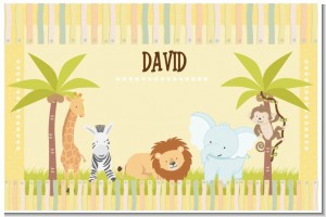 Jungle Safari Party - Personalized Baby Shower Placemats
