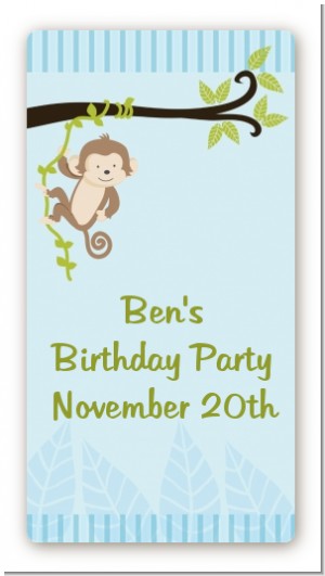 Monkey Boy - Custom Rectangle Birthday Party Sticker/Labels