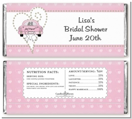 Just Married - Personalized Bridal Shower Candy Bar Wrappers