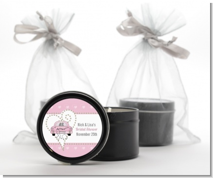 Just Married - Bridal Shower Black Candle Tin Favors