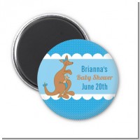 Kangaroo Blue - Personalized Baby Shower Magnet Favors