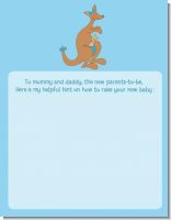 Kangaroo Blue - Baby Shower Notes of Advice