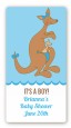 Kangaroo Blue - Custom Rectangle Baby Shower Sticker/Labels thumbnail
