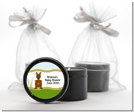Kangaroo - Baby Shower Black Candle Tin Favors