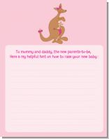 Kangaroo Pink - Baby Shower Notes of Advice