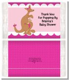 Kangaroo Pink - Personalized Popcorn Wrapper Baby Shower Favors