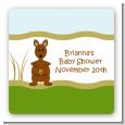 Kangaroo - Square Personalized Baby Shower Sticker Labels thumbnail