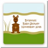Kangaroo - Square Personalized Baby Shower Sticker Labels