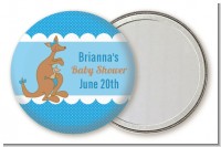 Kangaroo Blue - Personalized Baby Shower Pocket Mirror Favors