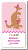 Kangaroo Pink - Custom Rectangle Baby Shower Sticker/Labels