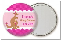 Kangaroo Pink - Personalized Baby Shower Pocket Mirror Favors