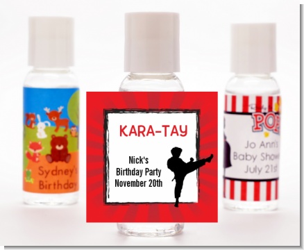 Karate Kid - Personalized Birthday Party Hand Sanitizers Favors