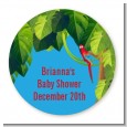 King of the Jungle Safari - Round Personalized Baby Shower Sticker Labels thumbnail