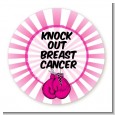 Knock Out Breast Cancer - Round Personalized Birthday Party Sticker Labels thumbnail