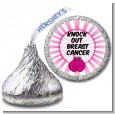 Knock Out Breast Cancer - Hershey Kiss Birthday Party Sticker Labels thumbnail