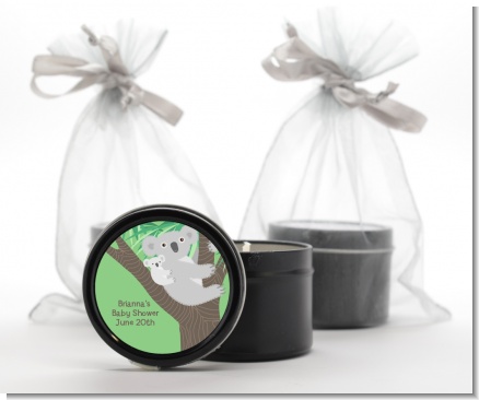 Koala Bear - Baby Shower Black Candle Tin Favors