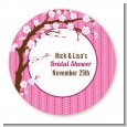 Cherry Blossom - Round Personalized Bridal Shower Sticker Labels thumbnail
