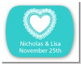 Lace of Hearts - Personalized Bridal Shower Rounded Corner Stickers thumbnail