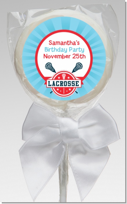 Lacrosse - Personalized Birthday Party Lollipop Favors