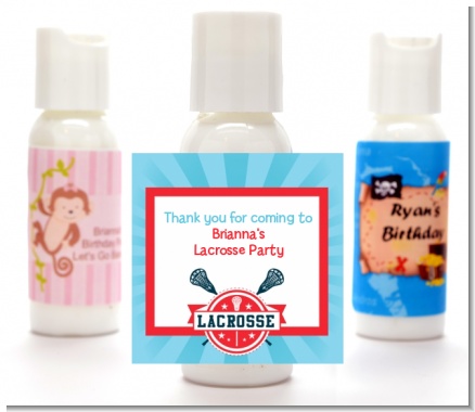 Lacrosse - Personalized Birthday Party Lotion Favors