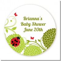 Ladybug - Round Personalized Baby Shower Sticker Labels