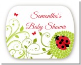 Ladybug - Personalized Baby Shower Rounded Corner Stickers