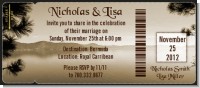 Lake Tahoe - Bridal Shower Destination Boarding Pass Invitations