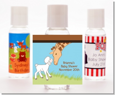 Lamb & Giraffe - Personalized Baby Shower Hand Sanitizers Favors