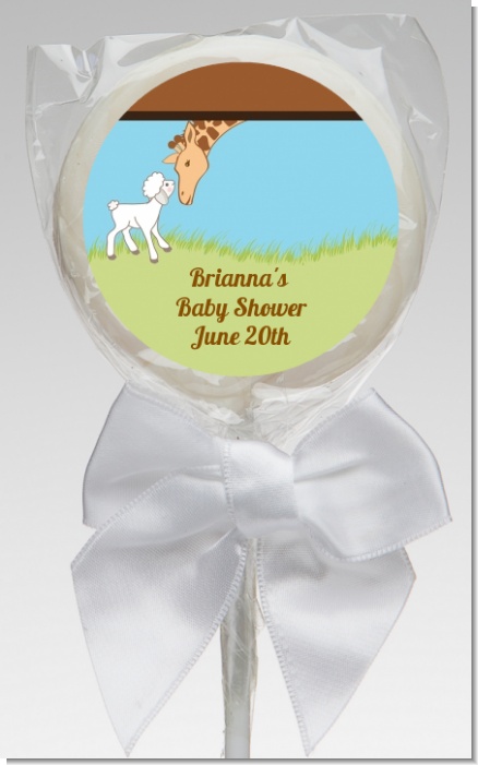 Lamb & Giraffe - Personalized Baby Shower Lollipop Favors