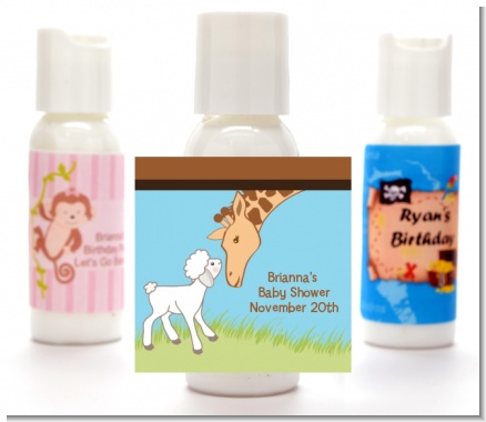 Lamb & Giraffe - Personalized Baby Shower Lotion Favors
