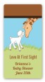 Lamb & Giraffe - Custom Rectangle Baby Shower Sticker/Labels thumbnail