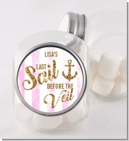 Last Sail Before The Veil Glitter - Personalized Bridal Shower Candy Jar