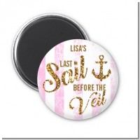 Last Sail Before The Veil Glitter - Personalized Bridal Shower Magnet Favors